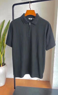 Drip Zipper Polo - Grey