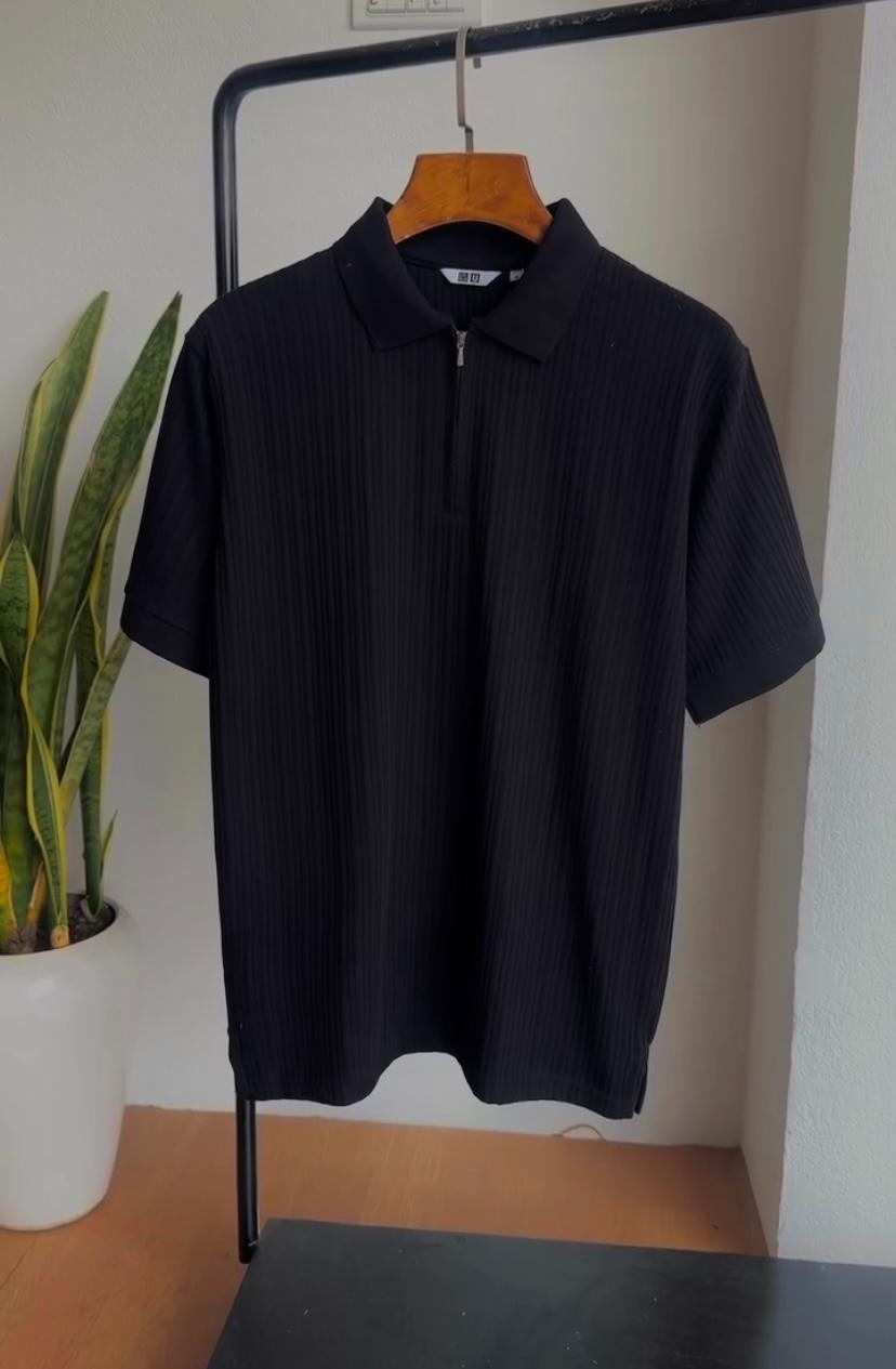 Drip Zipper Polo - PZ - BLK
