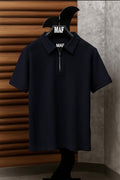 Drip Zipper Polo - BLK