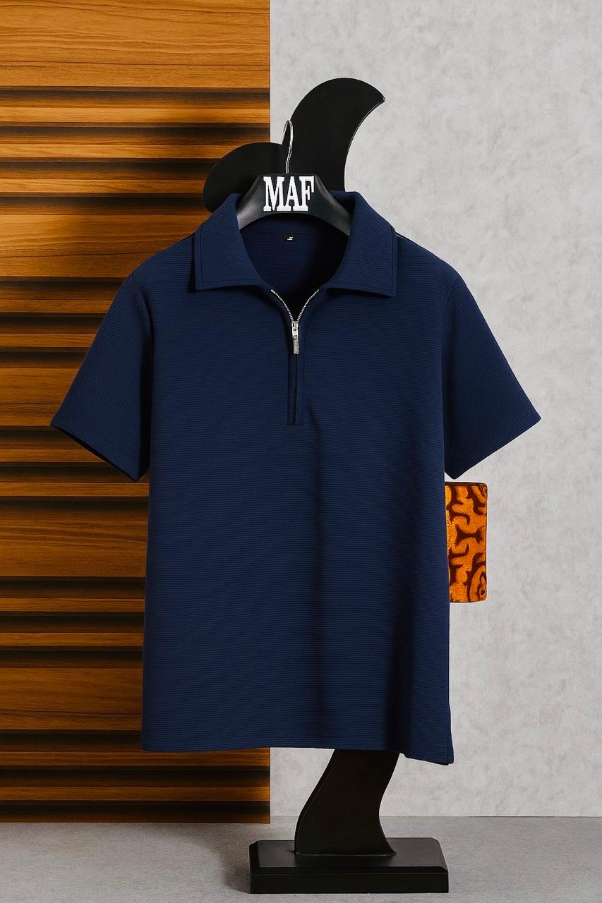 Drip Zipper Polo - PZ - NVY